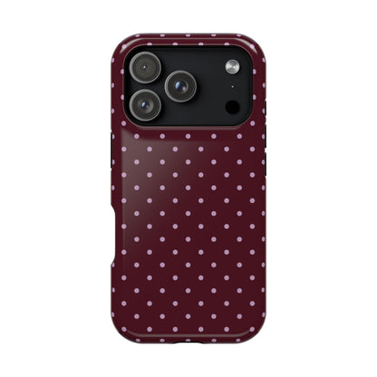 Burgundy & Violet Mini Dots iPhone Case