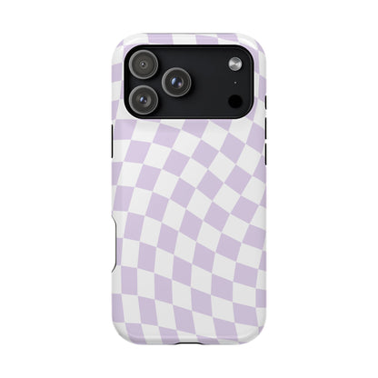 Purple Wavy Checkered iPhone Case