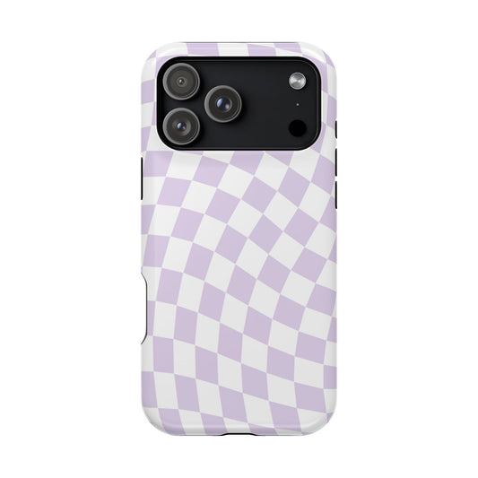 Purple Wavy Checkered iPhone Case