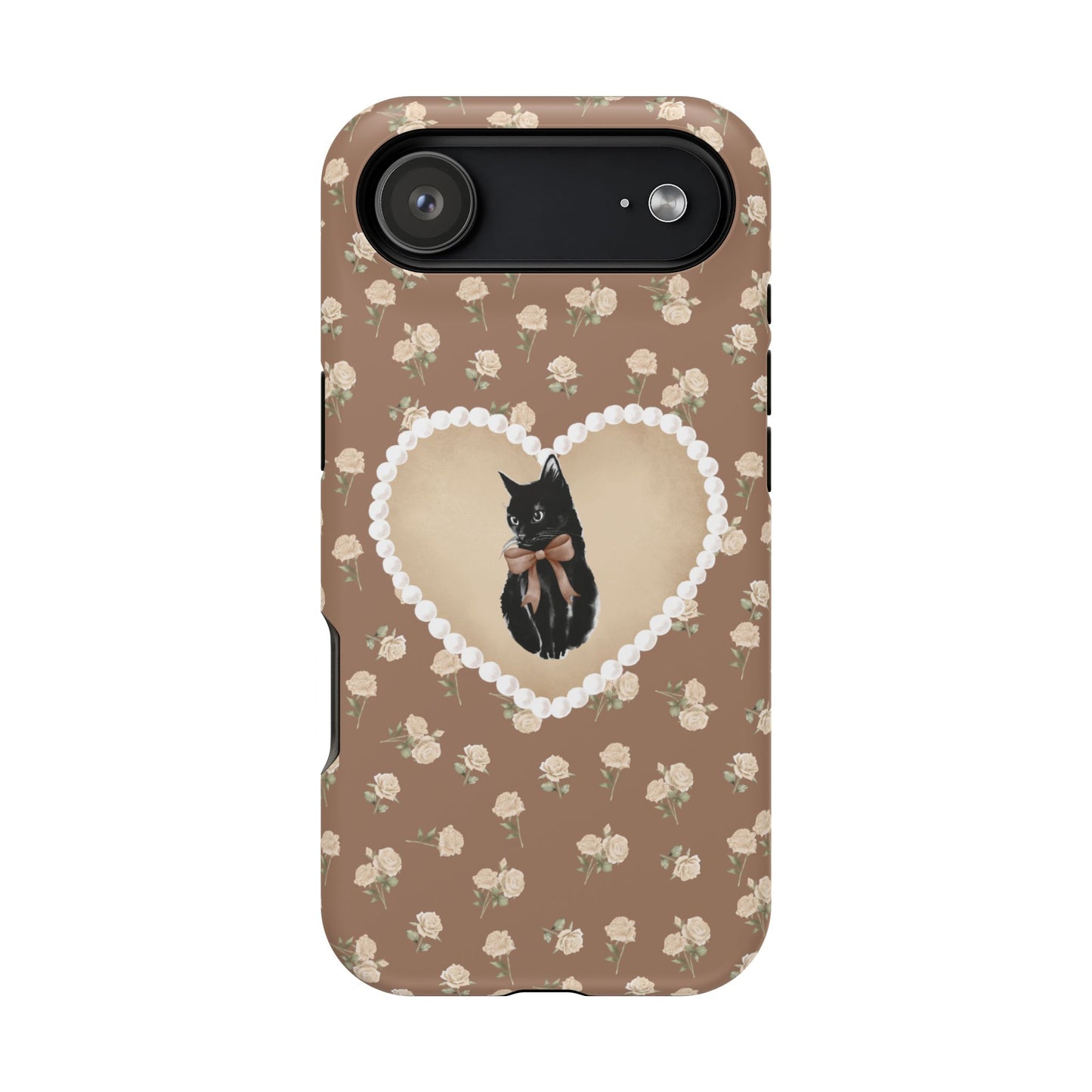 Brown Féline Roses iPhone Case