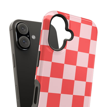 Red & Pink Checkered iPhone Case