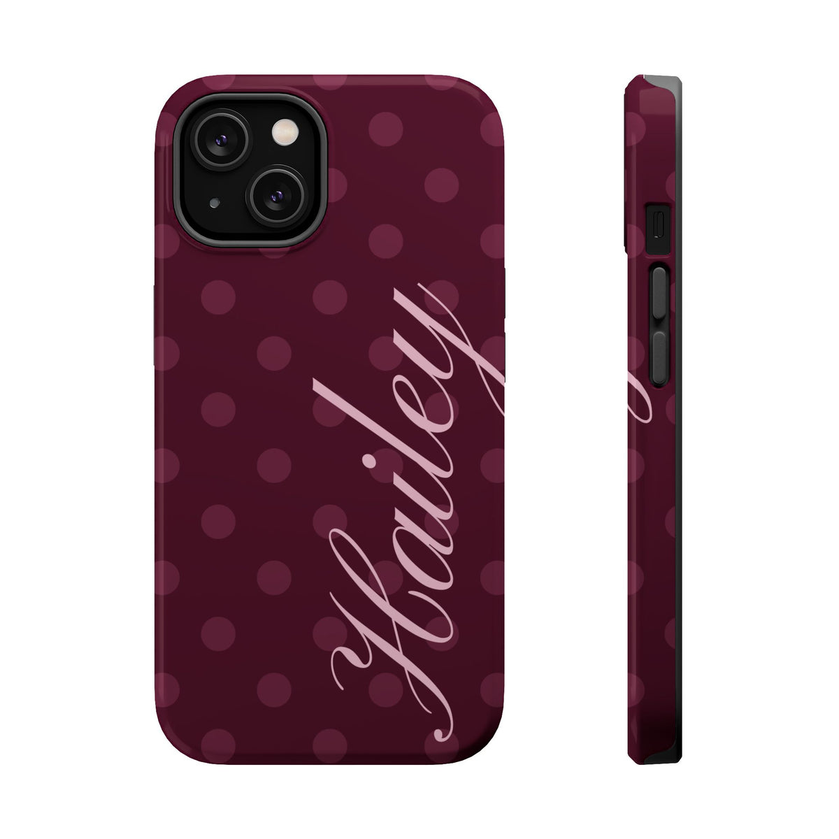 Custom Plum Polka Dots iPhone Case