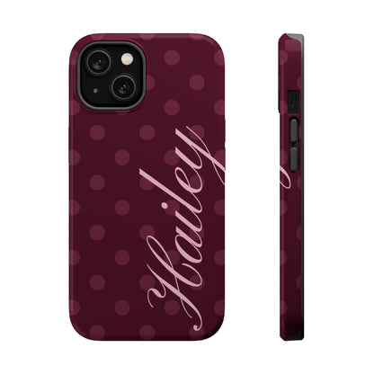Custom Plum Polka Dots iPhone Case
