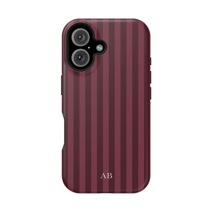 Custom Burgundy Stripes iPhone Case