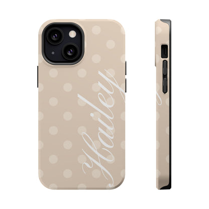 Custom Beige Polka Dots iPhone Case