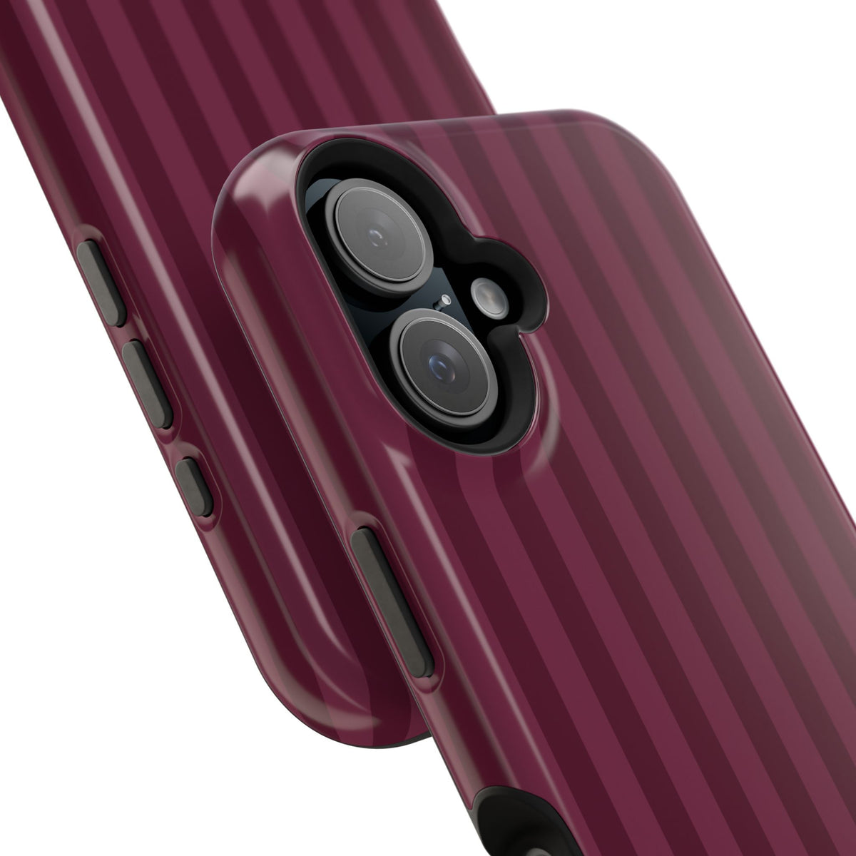 Custom Initials Plum Stripes iPhone Case