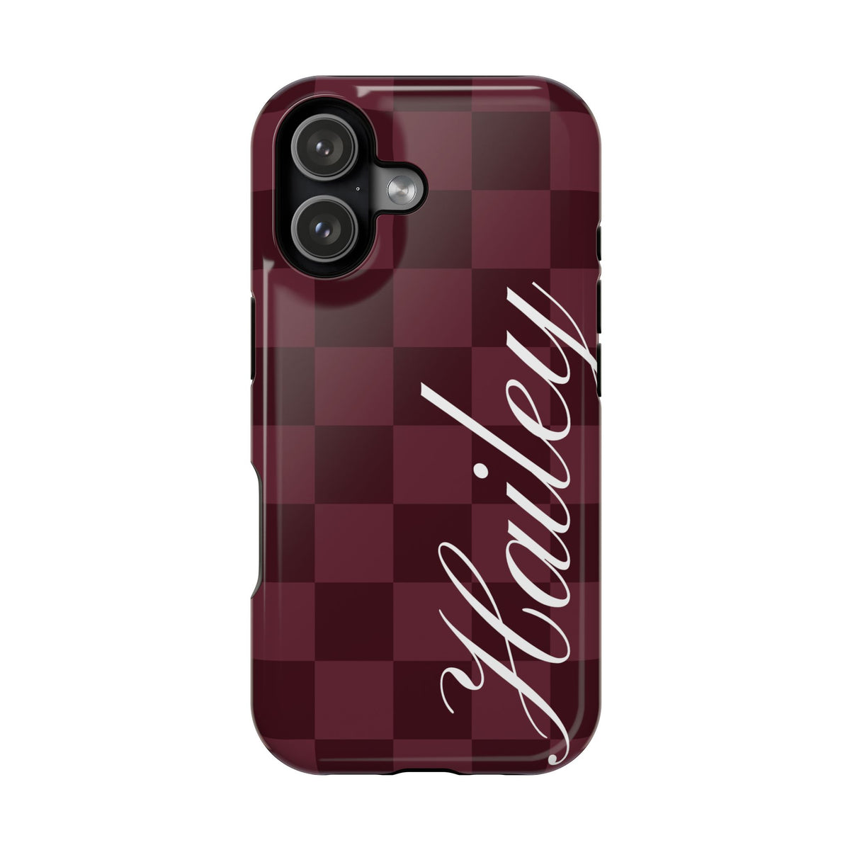 Custom Burgundy Checkered iPhone Case