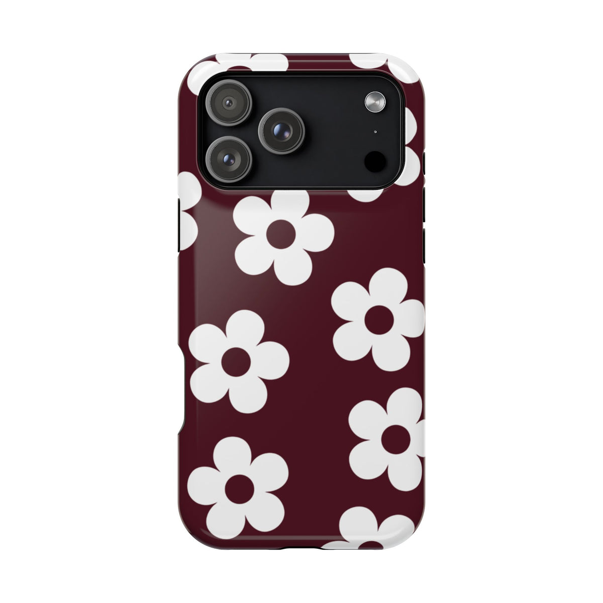 Burgundy Flowers iPhone Case