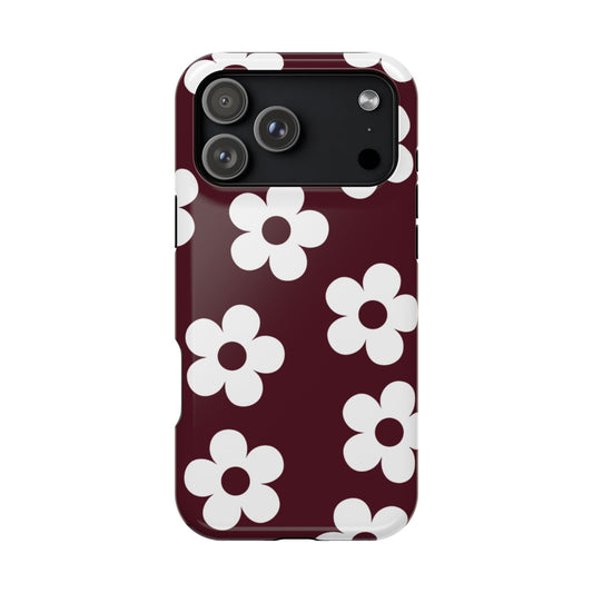 Burgundy Flowers iPhone Case