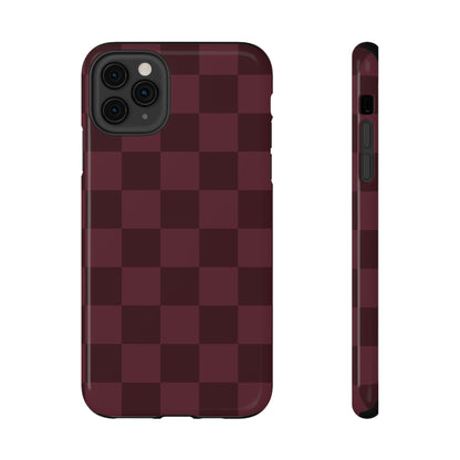 Burgundy Checkered iPhone Case