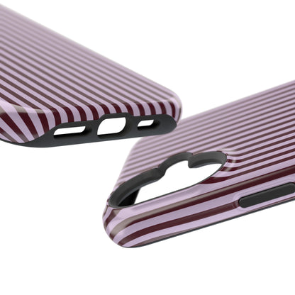 Burgundy & Violet Pinstripes iPhone Case