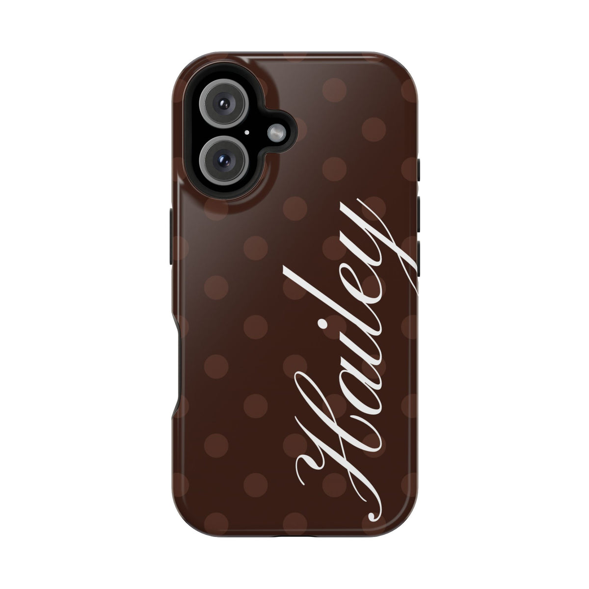 Custom Mocha Polka Dots iPhone Case