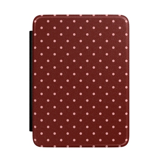 Maroon Mini Dots Kindle Case