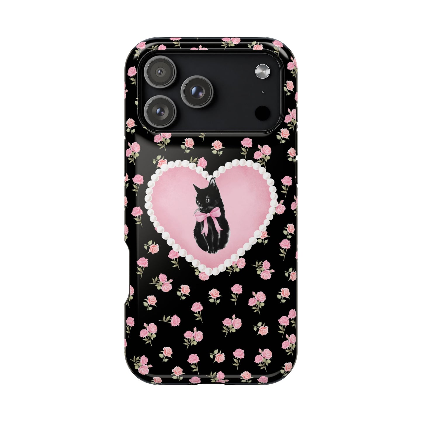 Black Féline Roses iPhone Case