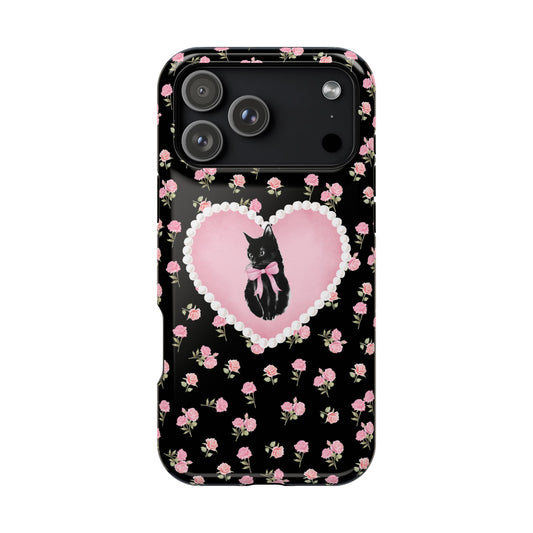 Black Féline Roses iPhone Case