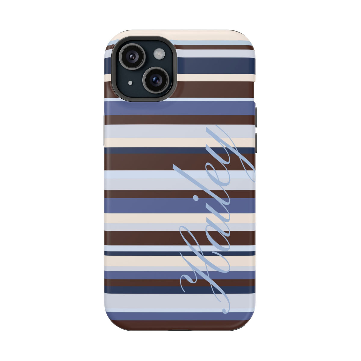 Custom Blueberry Mocha Stripes iPhone Case