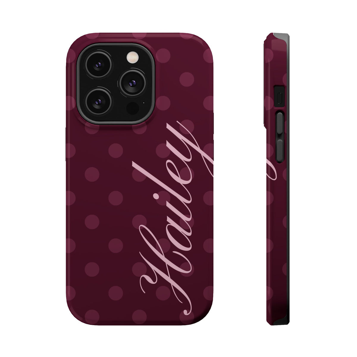 Custom Plum Polka Dots iPhone Case