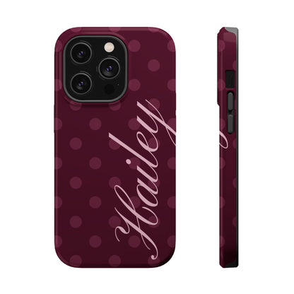 Custom Plum Polka Dots iPhone Case
