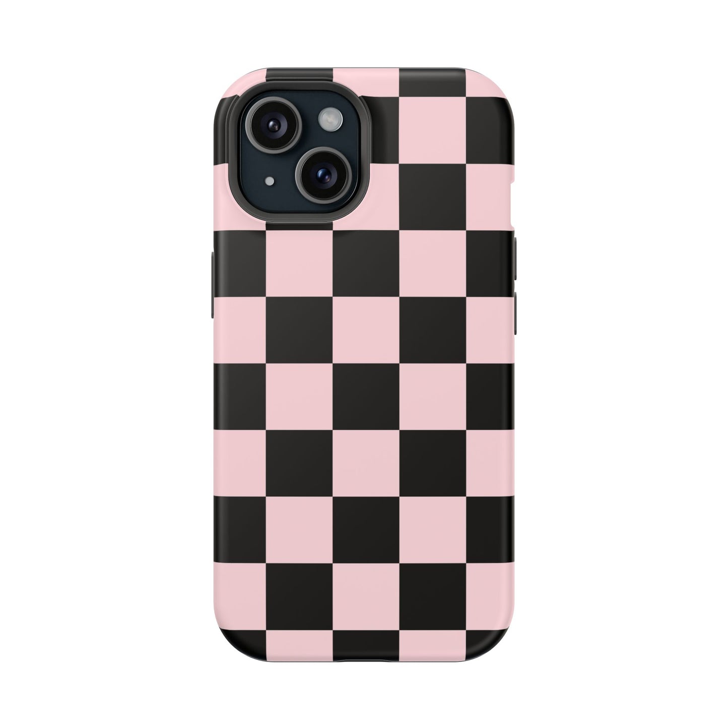 Pink & Black Checkered iPhone Case