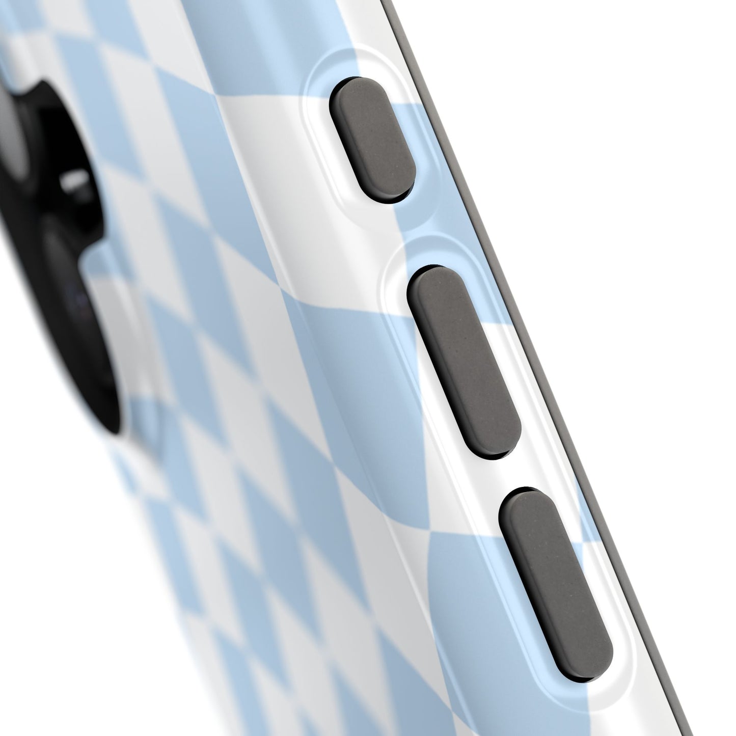 Blue Wavy Checkered iPhone Case
