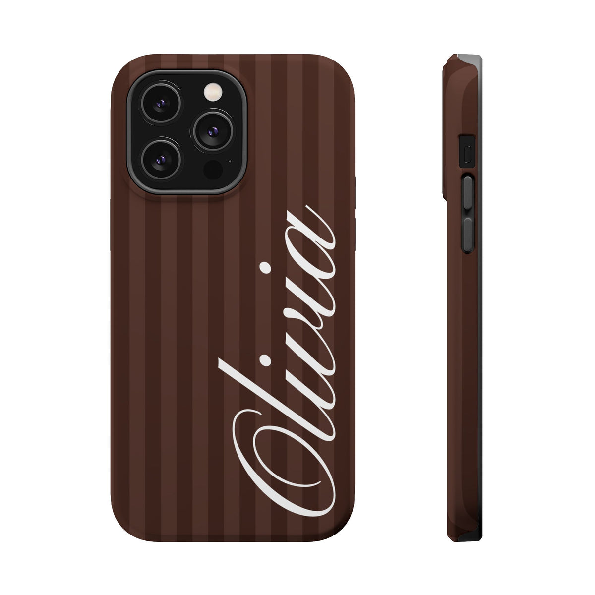 Custom Mocha Stripes iPhone Case