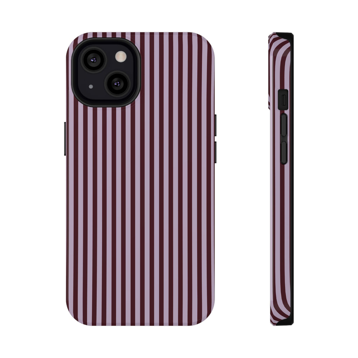 Burgundy & Violet Pinstripes iPhone Case