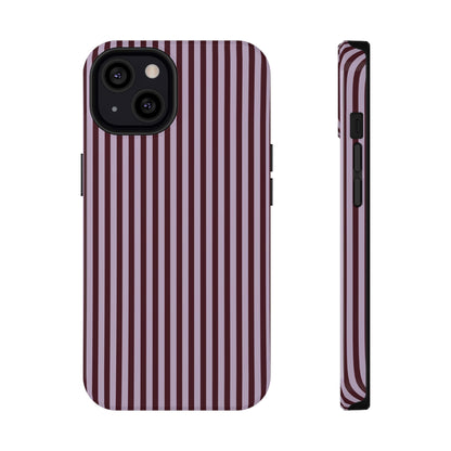 Burgundy & Violet Pinstripes iPhone Case