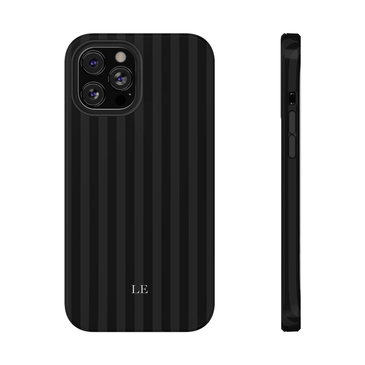 Custom Initials Black Stripes iPhone Case