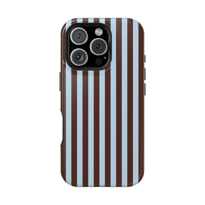 Blue Latte Stripes iPhone Case