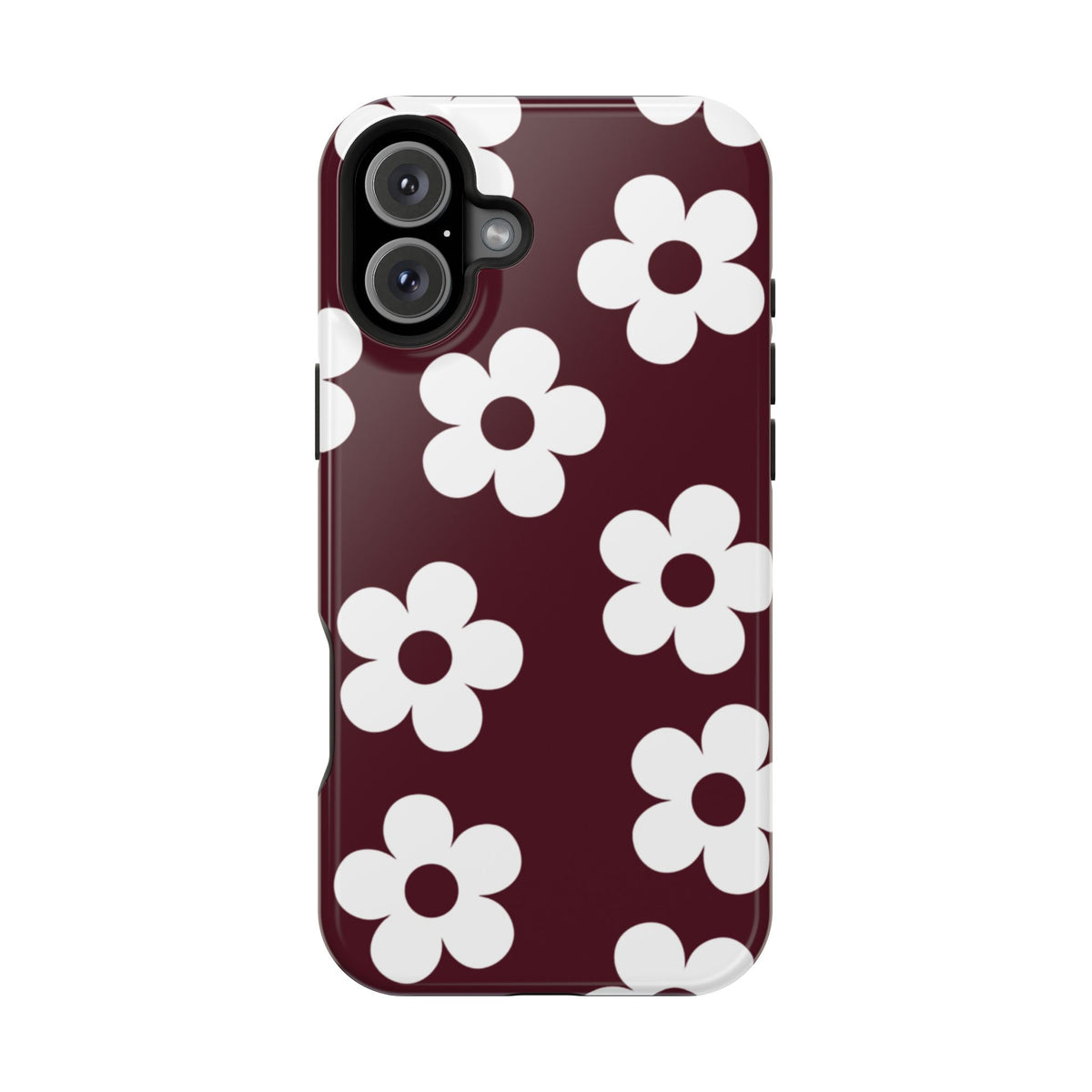Burgundy Flowers iPhone Case