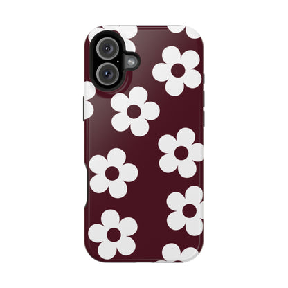 Burgundy Flowers iPhone Case