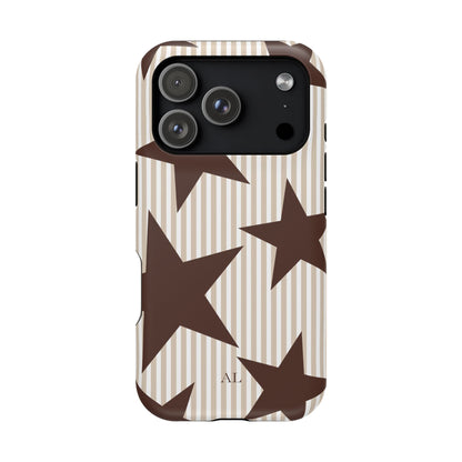 Custom Initials Mocha Star iPhone Case