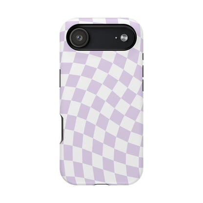 Purple Wavy Checkered iPhone Case