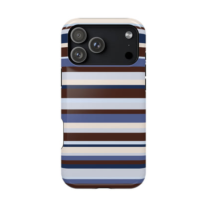 Blueberry Mocha Stripes iPhone Case