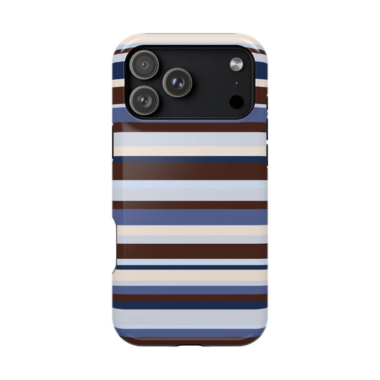 Blueberry Mocha Stripes iPhone Case