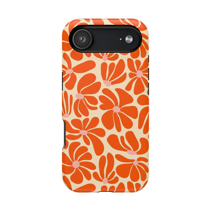 Orange Vintage Flowers iPhone Case