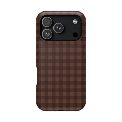 Brown Gingham iPhone Case