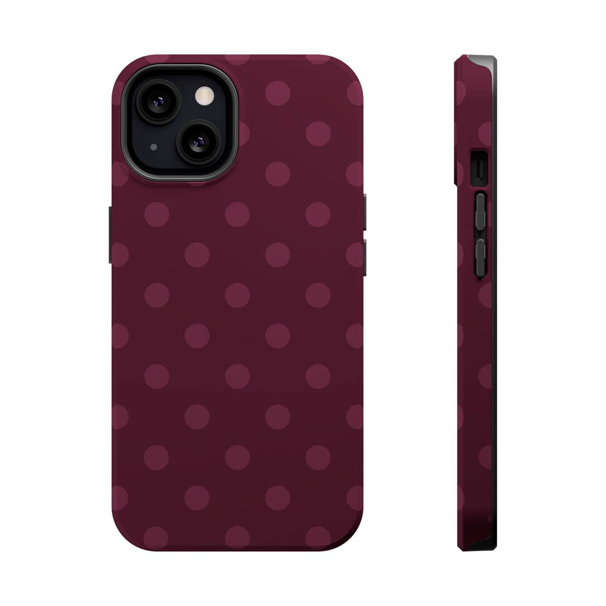 Plum Polka Dots iPhone Case