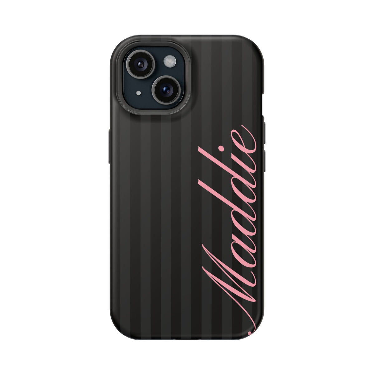 Custom Pink Black Stripes iPhone Case