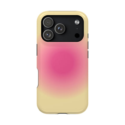 Hot Pink & Yellow Aura iPhone Case