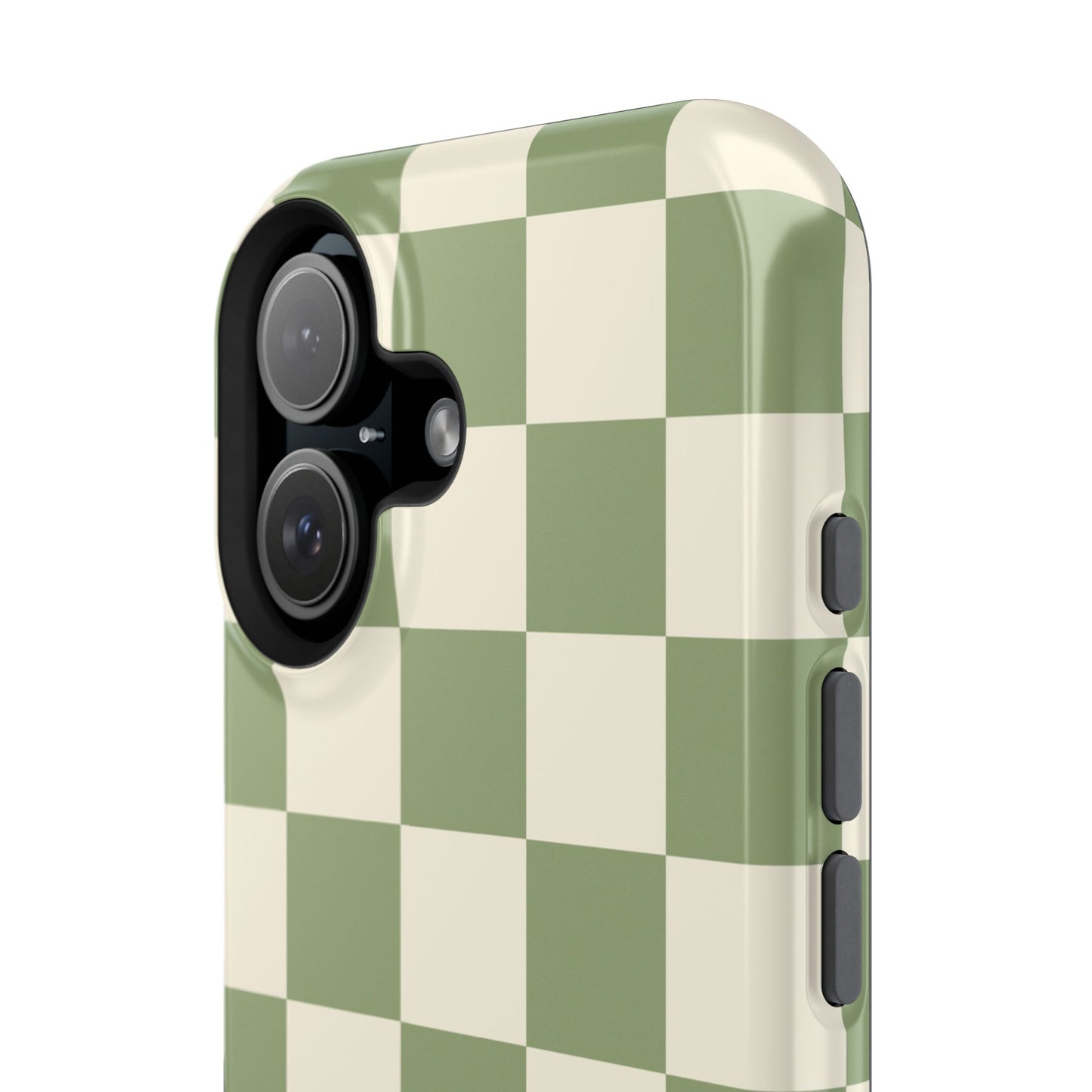 Green & Beige Checkered iPhone Case