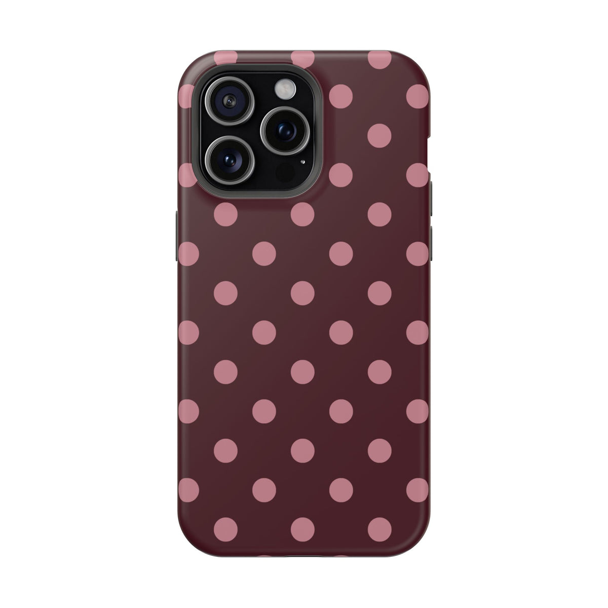 Burgundy & Pink Polka Dots iPhone Case