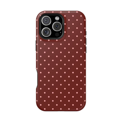 Maroon Mini Dots iPhone Case