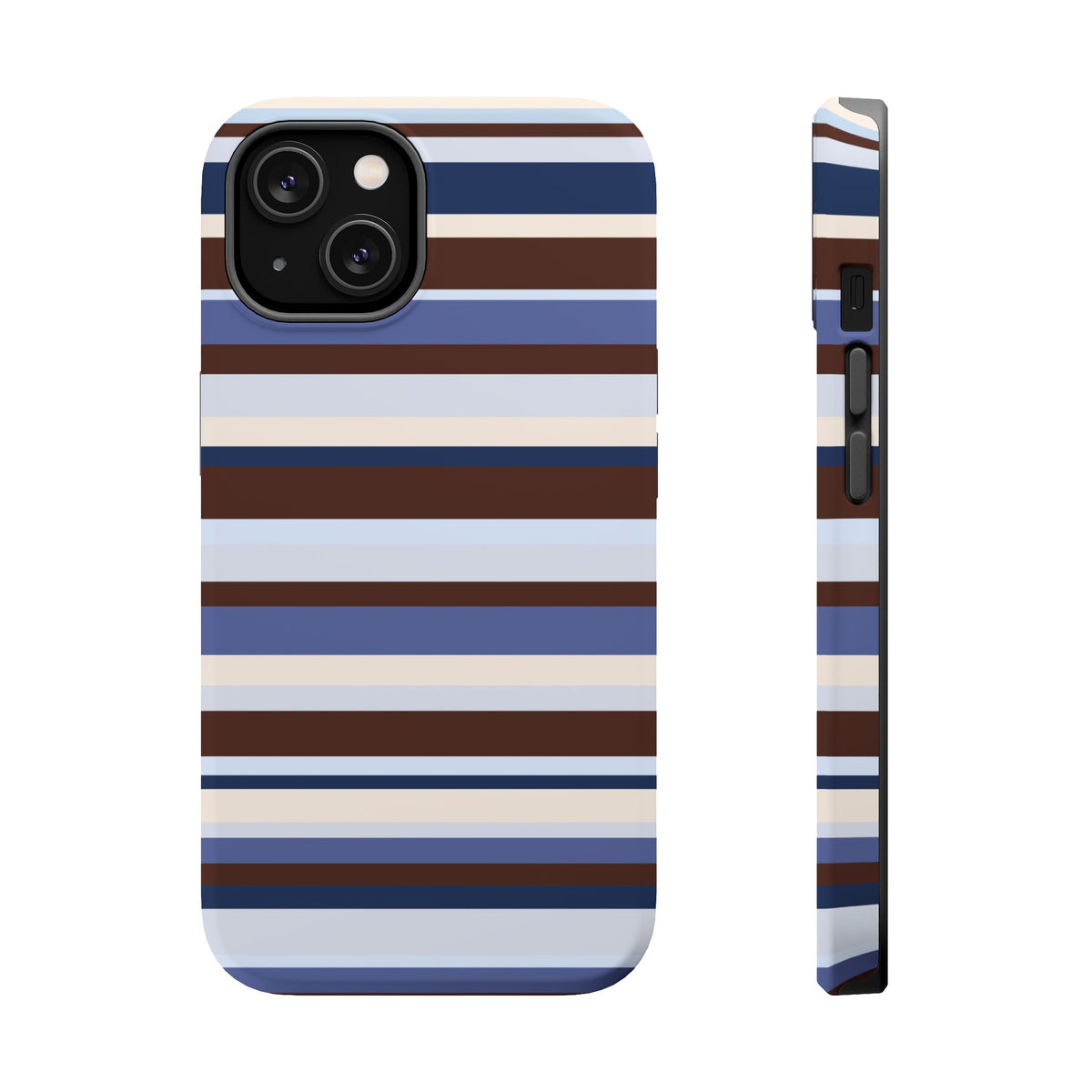 Blueberry Mocha Stripes iPhone Case