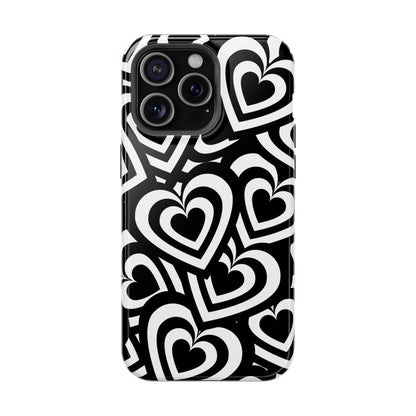 Black & White Hearts iPhone Case