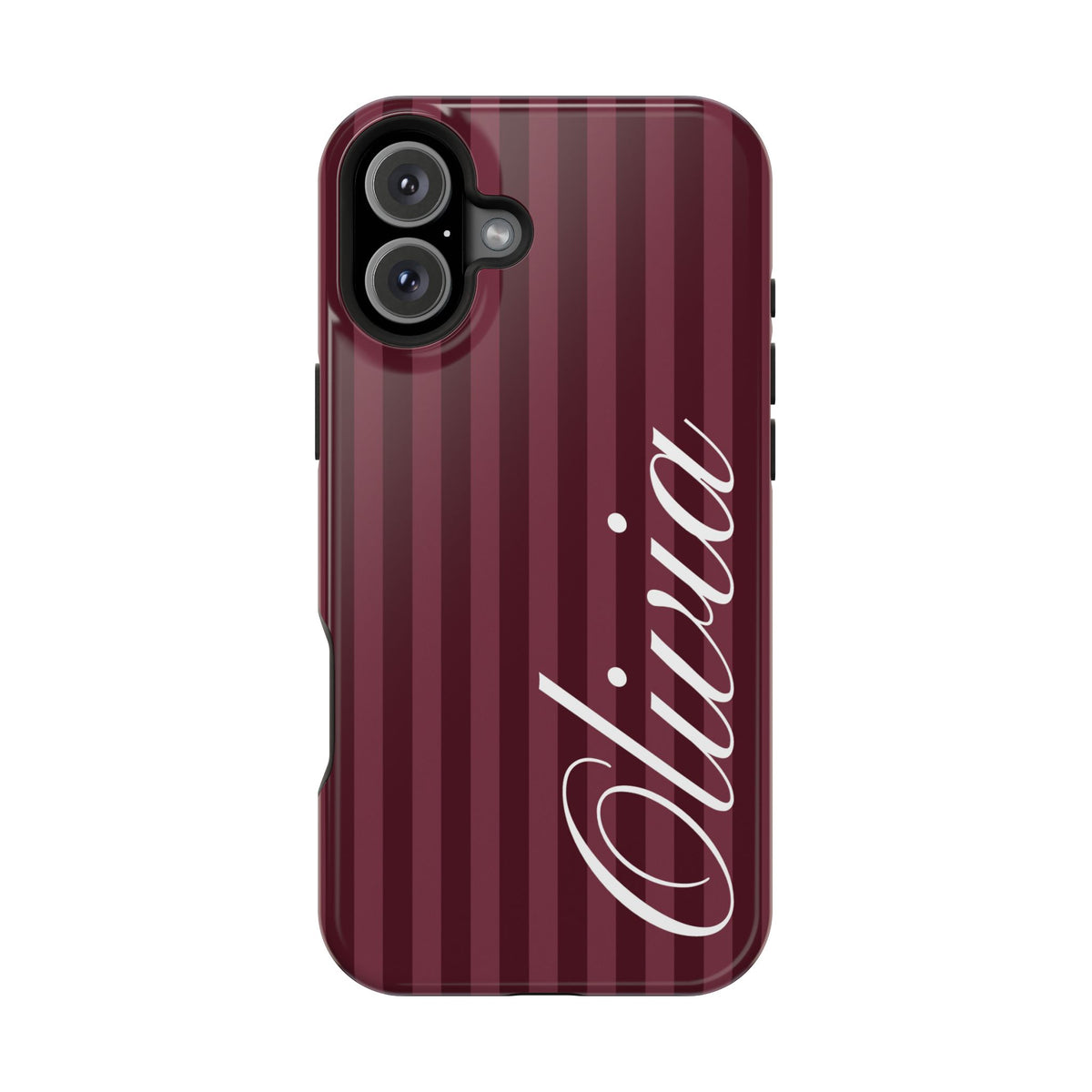Custom Burgundy Stripes iPhone Case