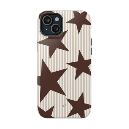 Custom Initials Mocha Star iPhone Case