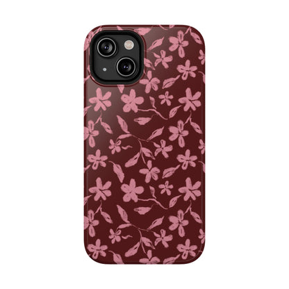 Burgundy Petals iPhone Case