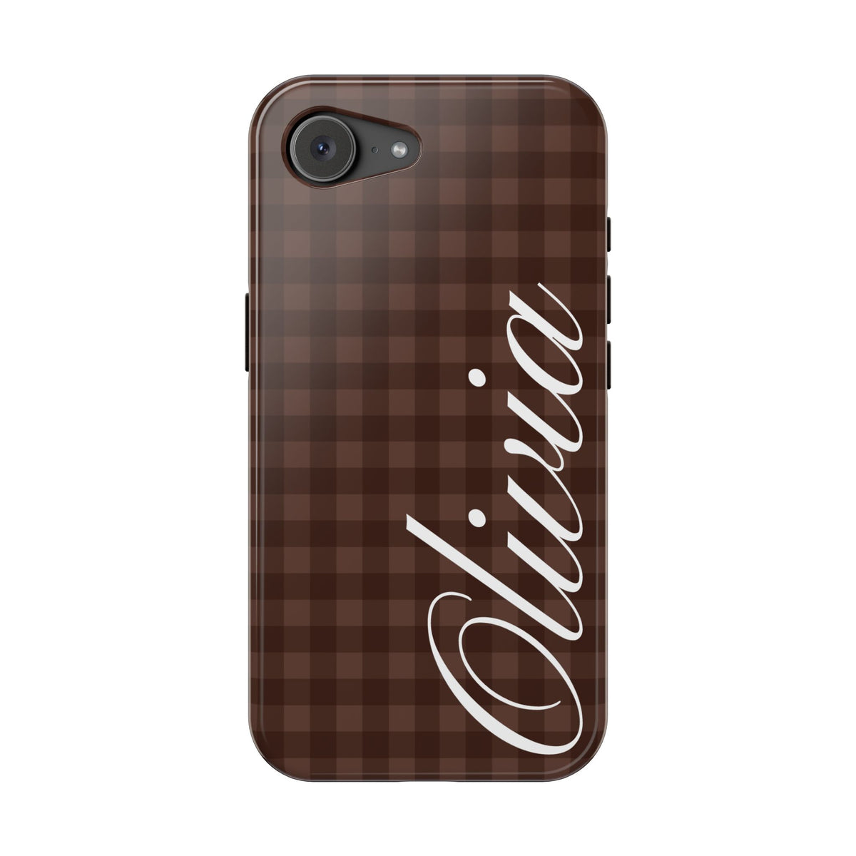 Custom Brown Gingham iPhone Case