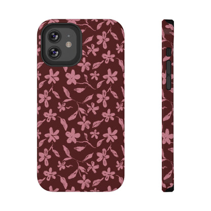 Burgundy Petals iPhone Case
